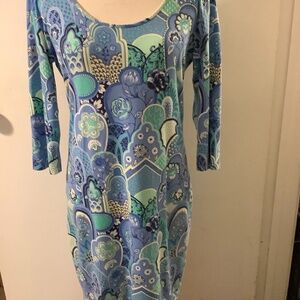 Manuel Canovas  Size 10 Scoop neck 3/4 sleeve shift dress